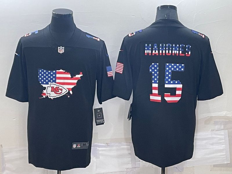Men Kansas City Chiefs #15 Mahomes Black Map Flag Nike 2022 Limited NFL Jersey->chicago cubs->MLB Jersey